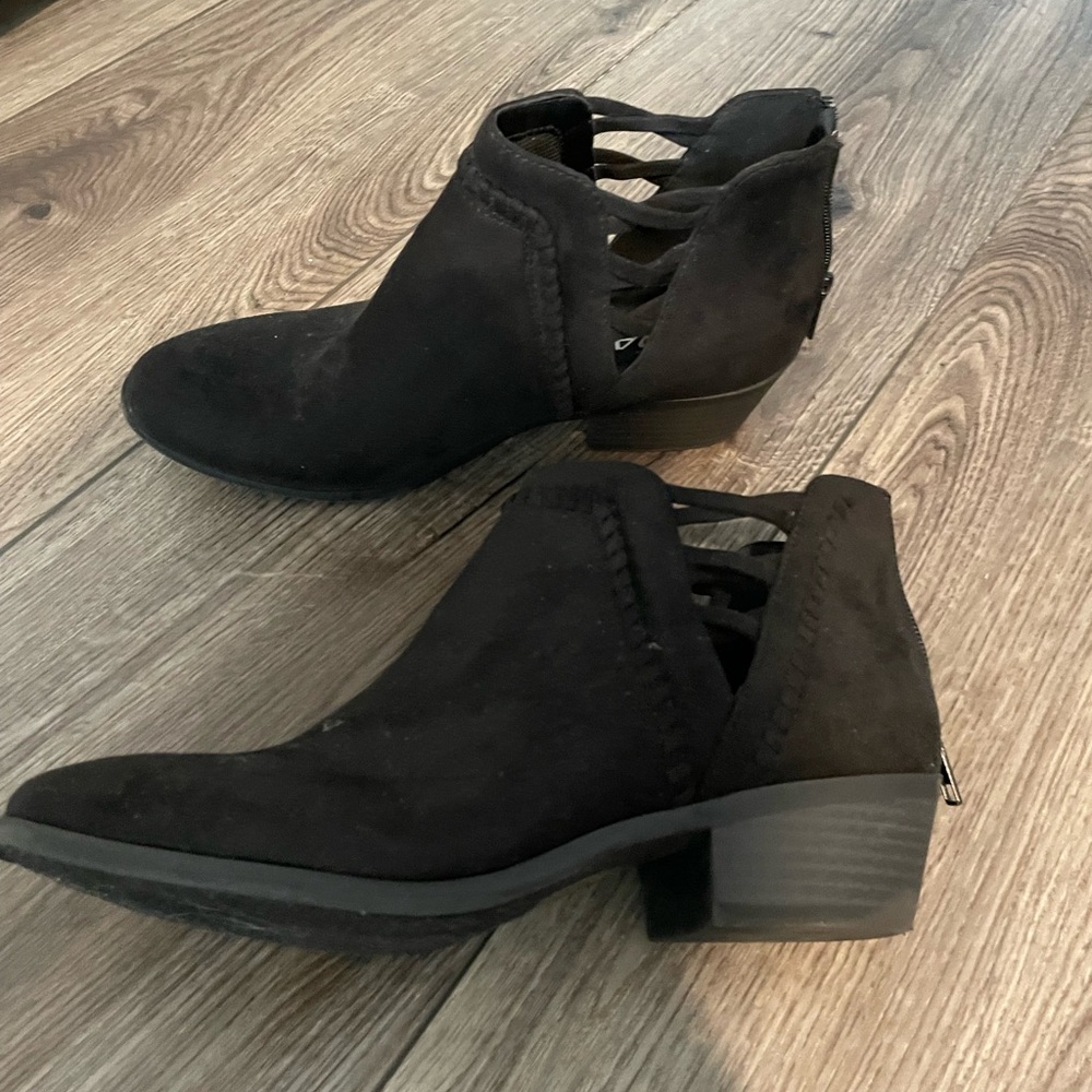 Soda Black Faux Suede Booties
